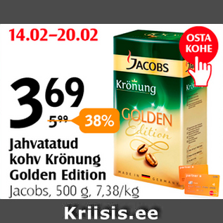 Allahindlus - Jahvatatud kohv Krönung Golden Edition