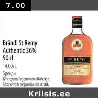 Allahindlus - Вrändi St Remy Authentic 36% 50 cl