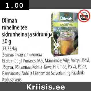 Allahindlus - Dilmah roheline tee sidrunheina ja sidruniga 30g