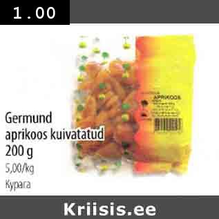 Allahindlus - Germund aprikoos kuivatatud 200 g