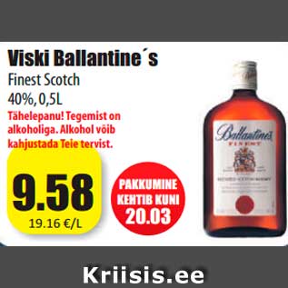 Allahindlus - Viski Ballantine´s