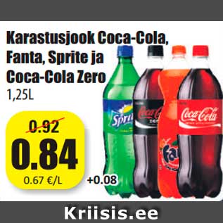 Allahindlus - Karastusjook Coca-Cola, Fanta, Sprite ja Coca-Cola Zero 1,25L