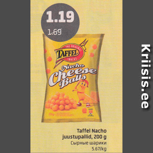 Allahindlus - Taffel Nacho juustupallid, 200 g