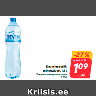 Allahindlus - Devin looduslik mineraalvesi, 1,5 l