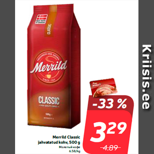 Allahindlus - Merrild Classic jahvatatud kohv, 500 g