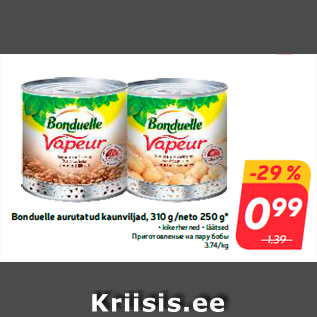 Allahindlus - Bonduelle aurutatud kaunviljad, 310 g/neto 250 g* • kikerherned • läätsed