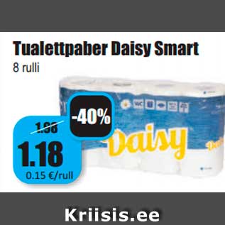 Allahindlus - Tualettpaber Daisy Smart 8 rulli