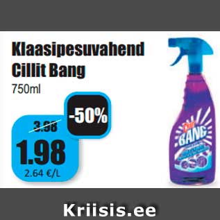 Allahindlus - Klaasipesuvahend Cillit Bang 750ml