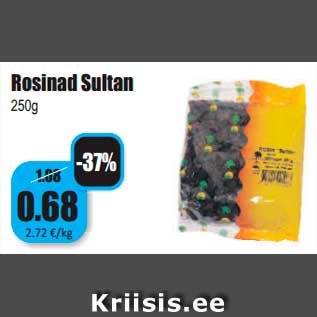 Allahindlus - Rosinad Sultan 250g