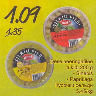 Allahindlus - Dese heeringafilee tükid, 200 g