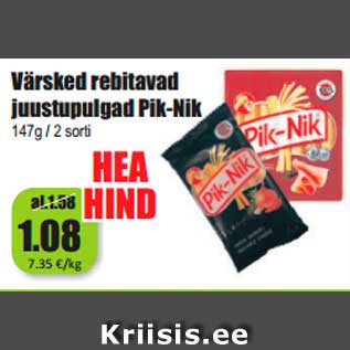 Allahindlus - Värsked rebitavad juustupulgad Pik-Nik