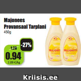 Allahindlus - Majonees Provansaal Tarplani 450g