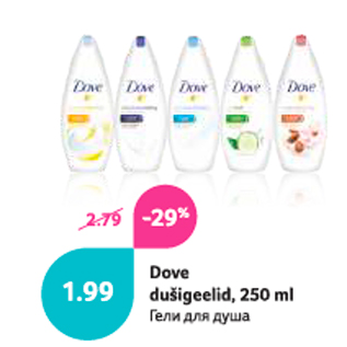 Allahindlus - Dove dušigeelid, 250 ml