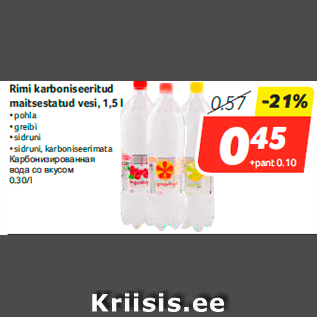 Allahindlus - Rimi karboniseeritud maitsestatud vesi, 1,5 l