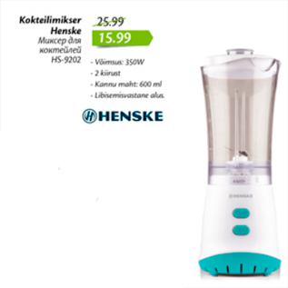 Allahindlus - Kokteilimikser Henske HS-9202