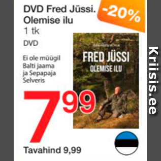 Allahindlus - DVD Fred Jüssi. Olemise ilu 1 tk