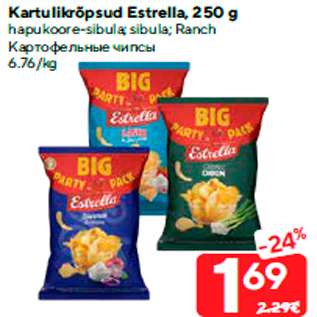 Allahindlus - Kartulikrõpsud Estrella, 250 g