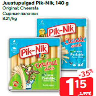 Allahindlus - Juustupulgad Pik-Nik, 140 g