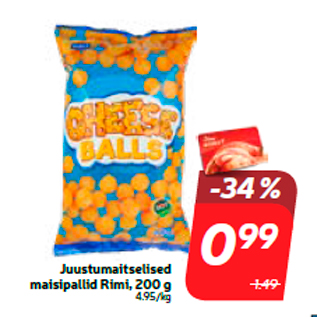 Allahindlus - Juustumaitselised maisipallid Rimi, 200 g