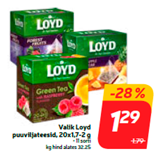 Allahindlus - Valik Loyd puuviljateesid, 20x1,7-2 g