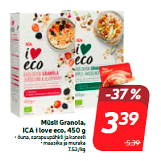 Allahindlus - Müsli Granola, ICA i love eco, 450 g