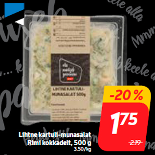 Allahindlus - Lihtne kartuli-munasalat Rimi kokkadelt, 500 g