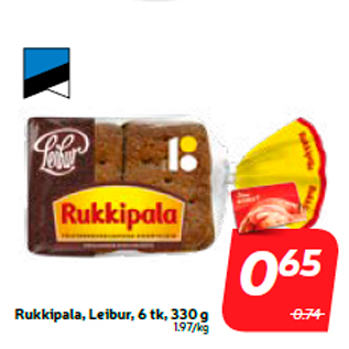 Allahindlus - Rukkipala, Leibur, 6 tk, 330 g