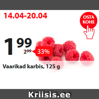 Allahindlus - Vaarika karbis, 125 g