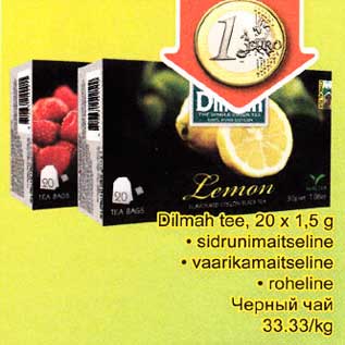 Allahindlus - Dilmah tee, 20 x 1,5 g *sidrunimaitselihne *vaarikamaitseline *roheline