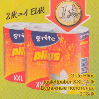 Allahindlus - Grite Рlius tualettpaber XXL, 4 tk