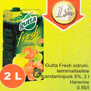 Allahindlus - Gutta Frеsh sidrunilaimimaitseline mandariinijook 5%, 2l