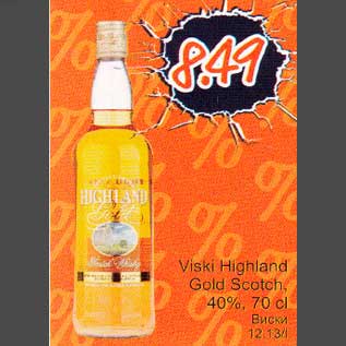Allahindlus - Viski Highland Gold Scotch 40%, 70cl