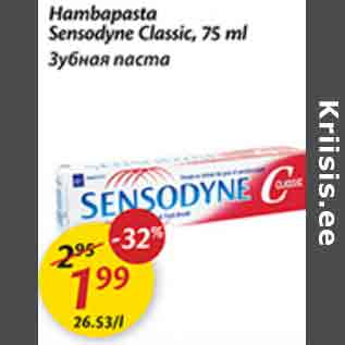 Allahindlus - Hambapasta Sensodyne Classic