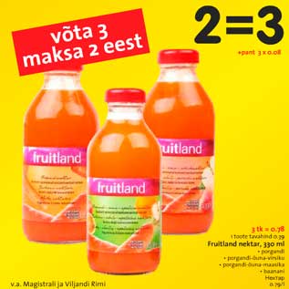 Allahindlus - Fruitland nektar, 330 ml