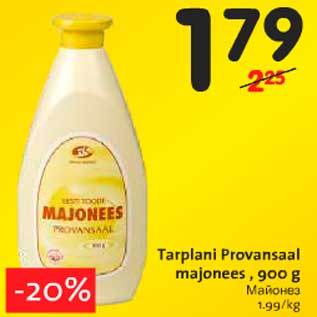 Allahindlus - Tarplani Provansaal Majonees, 900 g