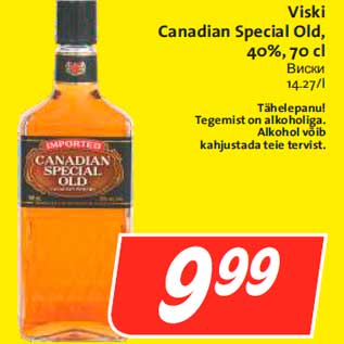 Allahindlus - Viski Canadian Special Old