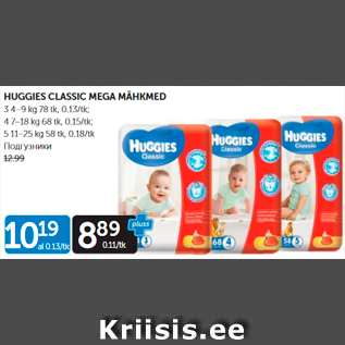 Allahindlus - HUGGIES CLASSIC MEGA MÄHKMED