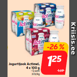 Allahindlus - Jogurtijook Actimel, 4 x 100 g