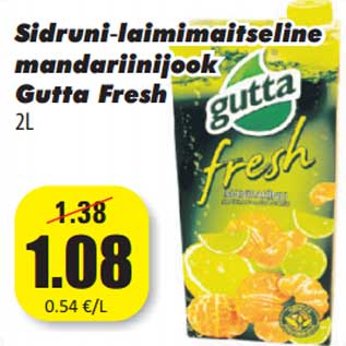 Allahindlus - Sidruni-laimimaitseline mandariinijook Gutta Fresh