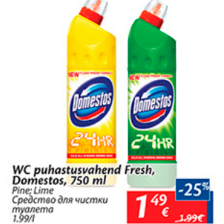 Allahindlus - WC puhastusvahend Fresh, Domestos, 750 ml