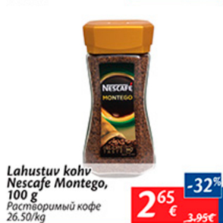 Allahindlus - Lahustuv kohv Nescafe Montego, 100 g