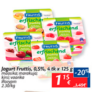 Allahindlus - Jogurt Fruttis, 0,5%, 4tk x 125 g