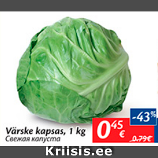 Allahindlus - Värske kapsas, 1 kg