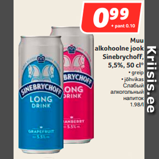 Allahindlus - Muu alkohoolne jook Sinebrychoff, 5,5%, 50 cl*