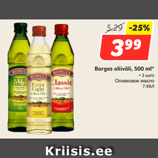 Allahindlus - Borges oliivõli, 500 ml*