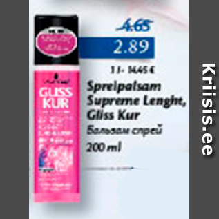 Allahindlus - Spreibalsam Supreme Lenght, Gliss Kur 200 ml