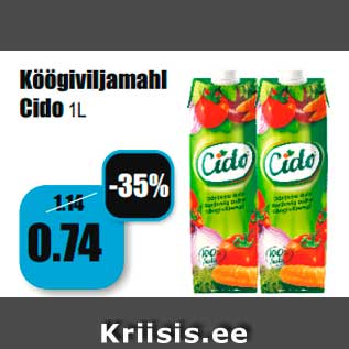 Allahindlus - Köögiviljamahl Cido 1L