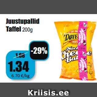 Allahindlus - Juustupallid Taffel 200g