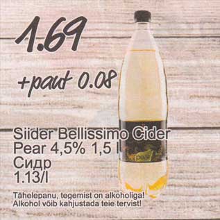 Allahindlus - Siider Bellissimo Cider Pear