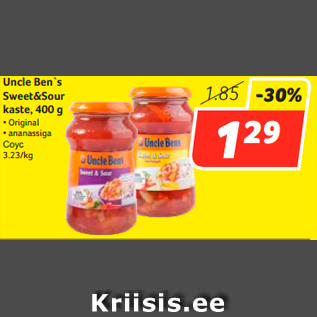 Allahindlus - Uncle Ben`s Sweet&Sour kaste, 400 g